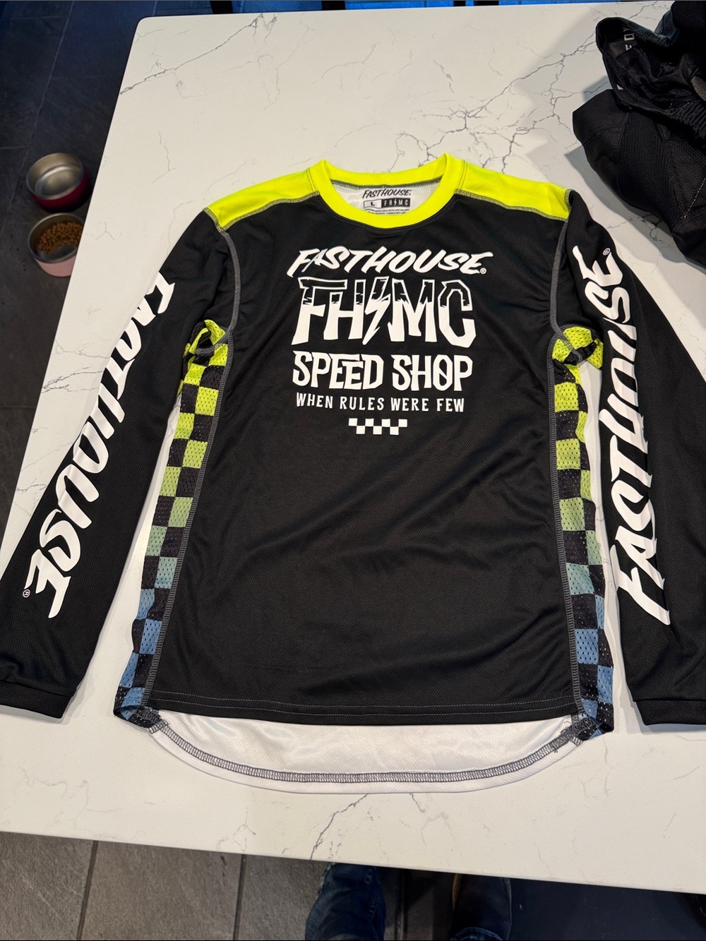 Kids' Black & Neon Yellow fast house  Long-Sleeve Top